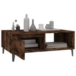 Berkfield Home Modern Coffee Table Smoked Oak 90x60x35 cm Engineered Wood in Brown - Size: 90 x 60 x 35 cm - thumbnail 4