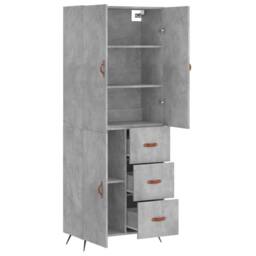 Berkfield Home Highboard Concrete Grey 69.5x34x180 cm Engineered Wood - thumbnail 4