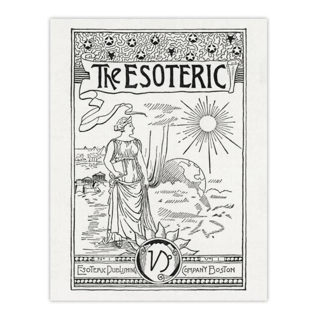 "Artery8 The Esoteric Journal Cover Hiram Butler Vintage Wall Art Print Poster in White - Size: W24"" x H32""" - image 1