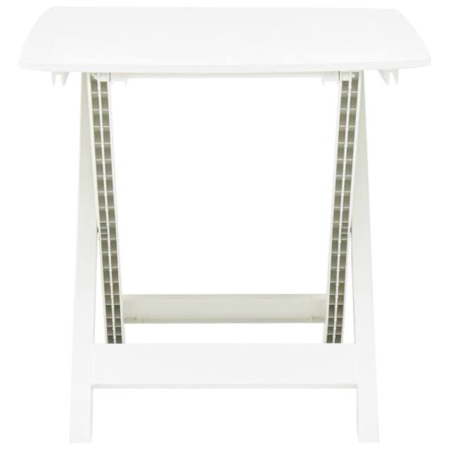 Berkfield Home Folding Garden Table White 79x72x70 cm Plastic - Size: 79 x 72 x 70 cm - image 1