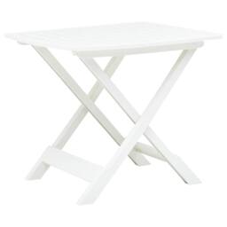 Berkfield Home Folding Garden Table White 79x72x70 cm Plastic - Size: 79 x 72 x 70 cm - thumbnail 2