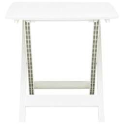 Berkfield Home Folding Garden Table White 79x72x70 cm Plastic - Size: 79 x 72 x 70 cm