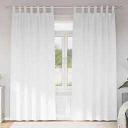 Berkfield Home Modern Curtains with Curtains 2 pcs Pure white 260 x 140 cm Polyester - thumbnail 2