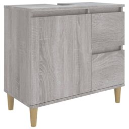 Berkfield Home 3 Piece Bathroom Cabinet Set Grey Sonoma Engineered Wood - thumbnail 5