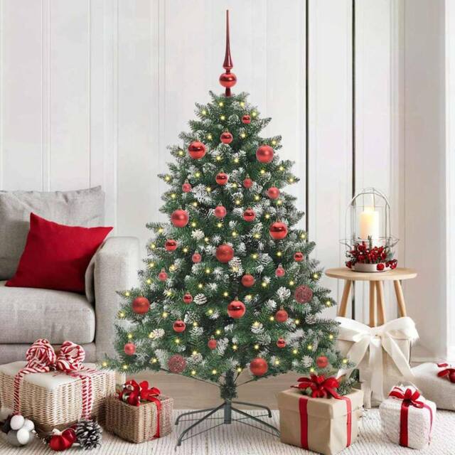 Berkfield Home Artificial Christmas Tree with Stand Green 105 x 105 x 150 cm - image 1
