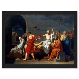 Artery8 Painting Historic Study Greece David Death Socrates A4 Artwork Framed Wall Art Print in Black - thumbnail 1