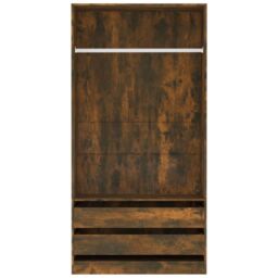 Berkfield Home Wardrobe Smoked Oak 100x50x200 cm Engineered Wood in Brown - Size: 100 x 50 x 200 cm - thumbnail 4