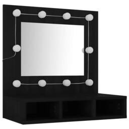 Berkfield Home Mirror Cabinet with LED Black 60x31.5x62 cm - thumbnail 6
