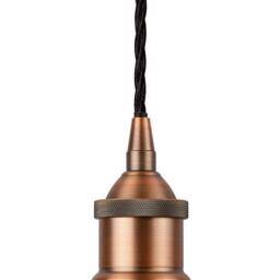 SE Home Burgundy Red Worcester Pendant Light - Matt Antique Copper - thumbnail 2