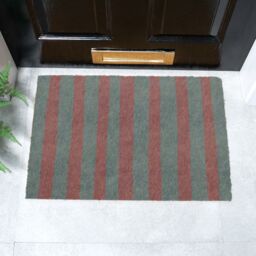 Artsy Mats Pink & Blue Wiggly Stripes Coir Doormat (60 x 40cm) in Brown - Size: 40 cm x 60 cm