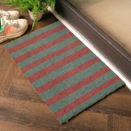Artsy Mats Pink & Blue Wiggly Stripes Coir Doormat (60 x 40cm) in Brown - Size: 40 cm x 60 cm - thumbnail 2