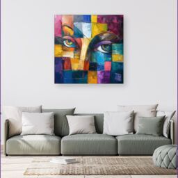 Warren Reed - Designer Fragmented Vision: Eyes Of The Soul Canvas - Size: w40 inch x h40 inch - thumbnail 1
