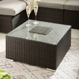 FurnitureboxUK Orlando Rattan Garden Coffee Table with Central Ice Bucket in Brown - thumbnail 2