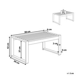Wyld and Coco Outdoor Coffee Table 90 x 50 cm Dark Grey Aluminium - thumbnail 4