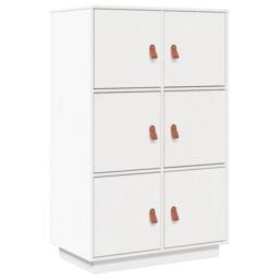 Berkfield Home Highboard White 67x40x108.5 cm Solid Wood Pine - thumbnail 3