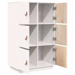 Berkfield Home Highboard White 67x40x108.5 cm Solid Wood Pine - thumbnail 6