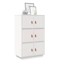 Berkfield Home Highboard White 67x40x108.5 cm Solid Wood Pine - thumbnail 2