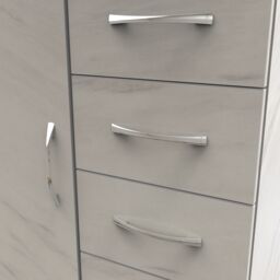 Ready Assembled 2 U Hampshire 1 Door 5 Drawer Childrens Wardrobe (Ready Assembled) in White - thumbnail 4