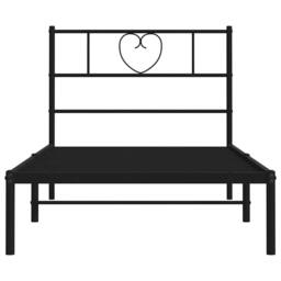 Berkfield Home Metal Bed Frame with Headboard Black 100x200 cm - thumbnail 6