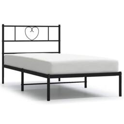 Berkfield Home Metal Bed Frame with Headboard Black 100x200 cm - thumbnail 3