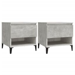 Berkfield Home Side Tables 2 pcs Concrete Grey 50x46x50 cm Engineered Wood - Size: 50 x 46 x 50 cm - thumbnail 2