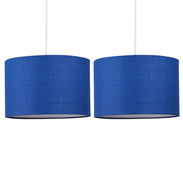 First Choice Lighting Set of 2 Navy Blue 25cm Ceiling Light Shades - image 1