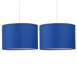 First Choice Lighting Set of 2 Navy Blue 25cm Ceiling Light Shades - thumbnail 1