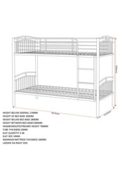 Seconique Ventura 3' Single Bunk Bed in Metallic Silver - thumbnail 6