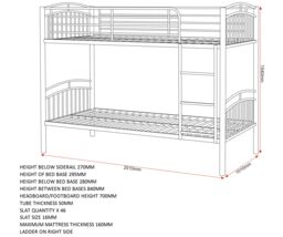 Seconique Ventura 3' Single Bunk Bed in Metallic Silver - thumbnail 9