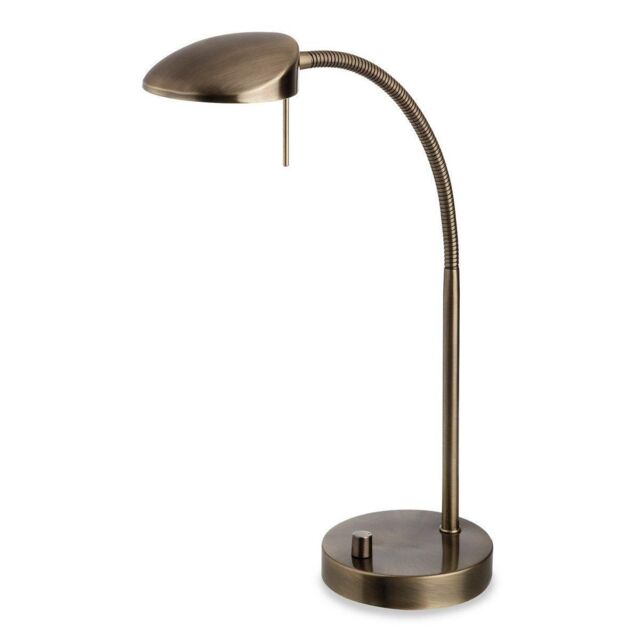 Netlighting Milan LED 1 Light Table Lamp Antique Brass in Gold