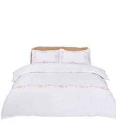 Rapport Home Embroidered Bows Poly-cotton Duvet Cover Set with Pillowcase - Size: Super King - thumbnail 3