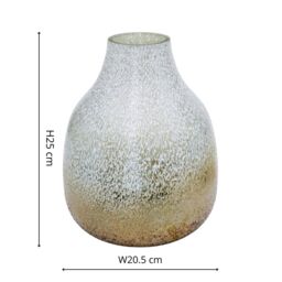 Ivyline Verre Round Gold Frosted Vase H26Cm W21Cm - thumbnail 3