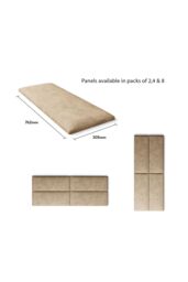 Aspire EasyMount Wall Mounted Upholstered Panels, Modular DIY Headboard in Kimiyo Linen Fabric (Pack of 8) in Beige - thumbnail 5