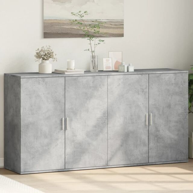Berkfield Home Sideboards 2 pcs Concrete Grey 79x38x80 cm Engineered Wood - Size: 79 x 38 x 80 cm - image 1