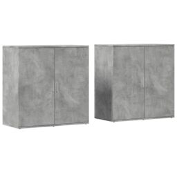 Berkfield Home Sideboards 2 pcs Concrete Grey 79x38x80 cm Engineered Wood - Size: 79 x 38 x 80 cm - thumbnail 2