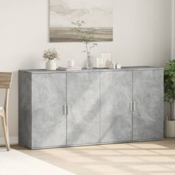 Berkfield Home Sideboards 2 pcs Concrete Grey 79x38x80 cm Engineered Wood - Size: 79 x 38 x 80 cm - thumbnail 3