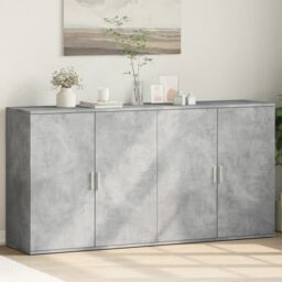 Berkfield Home Sideboards 2 pcs Concrete Grey 79x38x80 cm Engineered Wood - Size: 79 x 38 x 80 cm - thumbnail 1