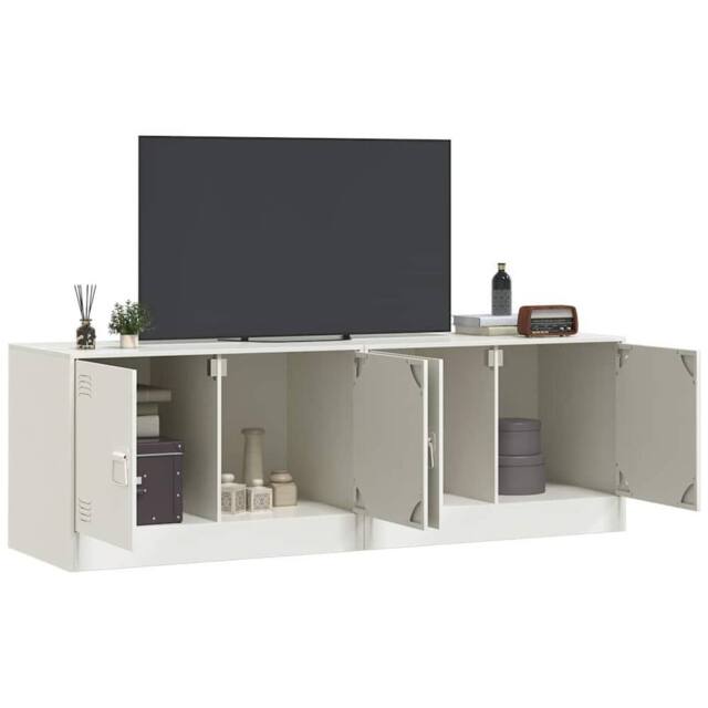 Berkfield Home TV Cabinets 2 pcs White 67x39x44 cm Steel - Size: 67 x 39 x 44 cm - image 1