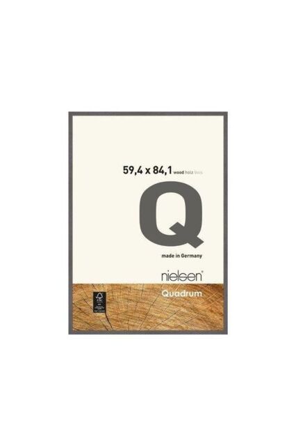 nielsen Quadrum A1 Wooden Picture Frame With Protective Glass Front in Mid Grey - image 1