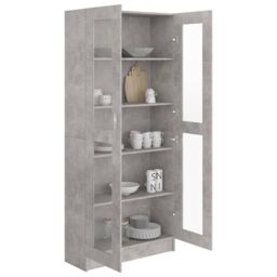 Berkfield Home Vitrine Cabinet Concrete Grey 82.5x30.5x185.5 cm Engineered Wood - thumbnail 4