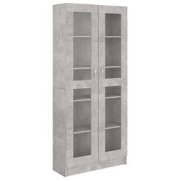 Berkfield Home Vitrine Cabinet Concrete Grey 82.5x30.5x185.5 cm Engineered Wood - thumbnail 2