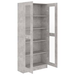 Berkfield Home Vitrine Cabinet Concrete Grey 82.5x30.5x185.5 cm Engineered Wood - thumbnail 6