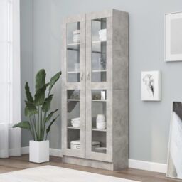 Berkfield Home Vitrine Cabinet Concrete Grey 82.5x30.5x185.5 cm Engineered Wood
