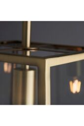 Netlighting Hurst Single Pendant Light Matt Antique Brass Plate Clear Glass in Gold - thumbnail 6