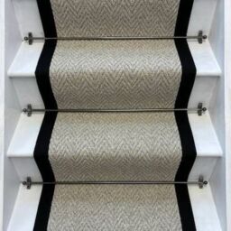 RainbowHome Andes Stair Runner With 100% Cotton Black Border in Grey - Size: 15 cm x 20 cm - thumbnail 1