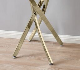 FurnitureboxUK Leonardo Rectangular Glass Console Table with Metal Angled Starburst Legs for Modern Living Room in Gold - thumbnail 3