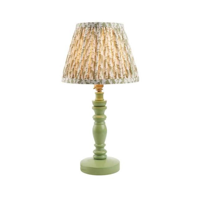 Netlighting Bibury Green Table Lamp Herb Garden Green Fabric Leaf Shade 20cm B22 - image 1
