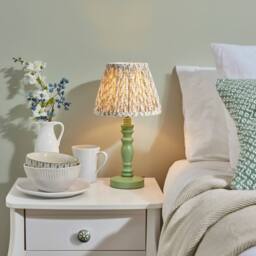Netlighting Bibury Green Table Lamp Herb Garden Green Fabric Leaf Shade 20cm B22 - thumbnail 2