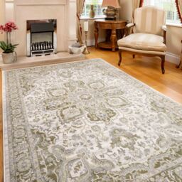 Kukoon Green Beige Traditional Floral Oriental Style Fireside Living Room Rug - Size: 60 cm x 240 cm - thumbnail 5