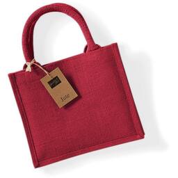Westford Mill Jute Mini Gift Bag (6 Litres) in Red - thumbnail 2